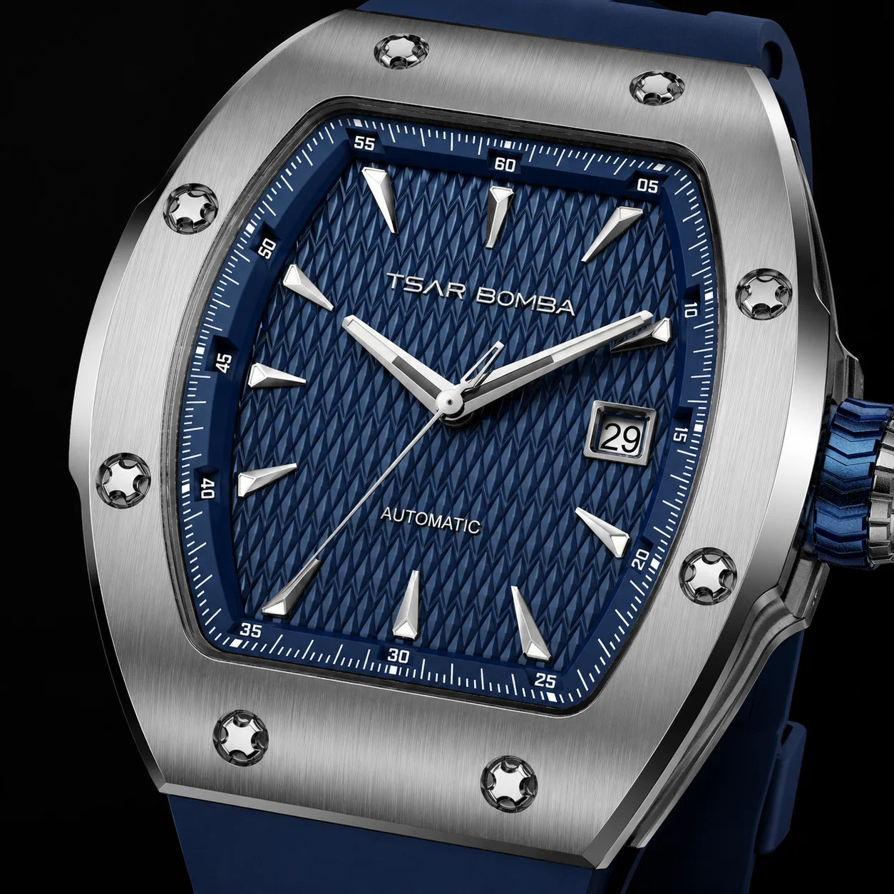 TSAR BOMBA Luxury Skeleton Automatic Watch for Men Miyota Mechanical Movement Sapphire Crystal 316L Stainless Steel Casual Gift