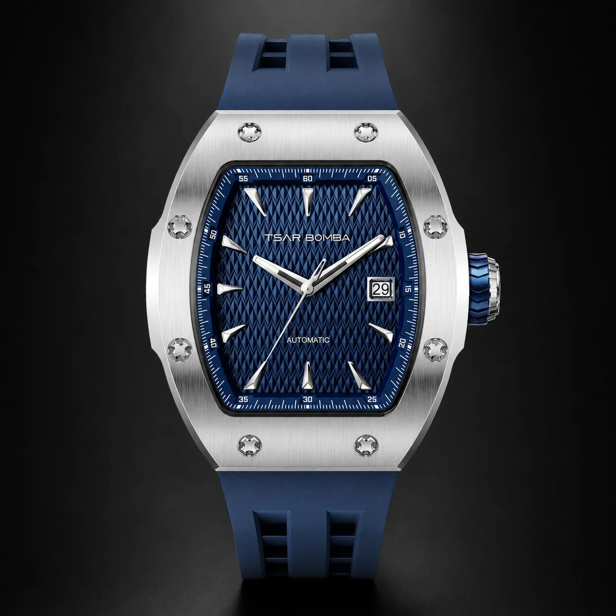 TSAR BOMBA Luxury Skeleton Automatic Watch for Men Miyota Mechanical Movement Sapphire Crystal 316L Stainless Steel Casual Gift