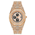 Montre Homme Original Brand Watches Men Hip Hop Diamond Fashion Casual Alloy Band Date Quartz Watch Silver Relogio Masculino