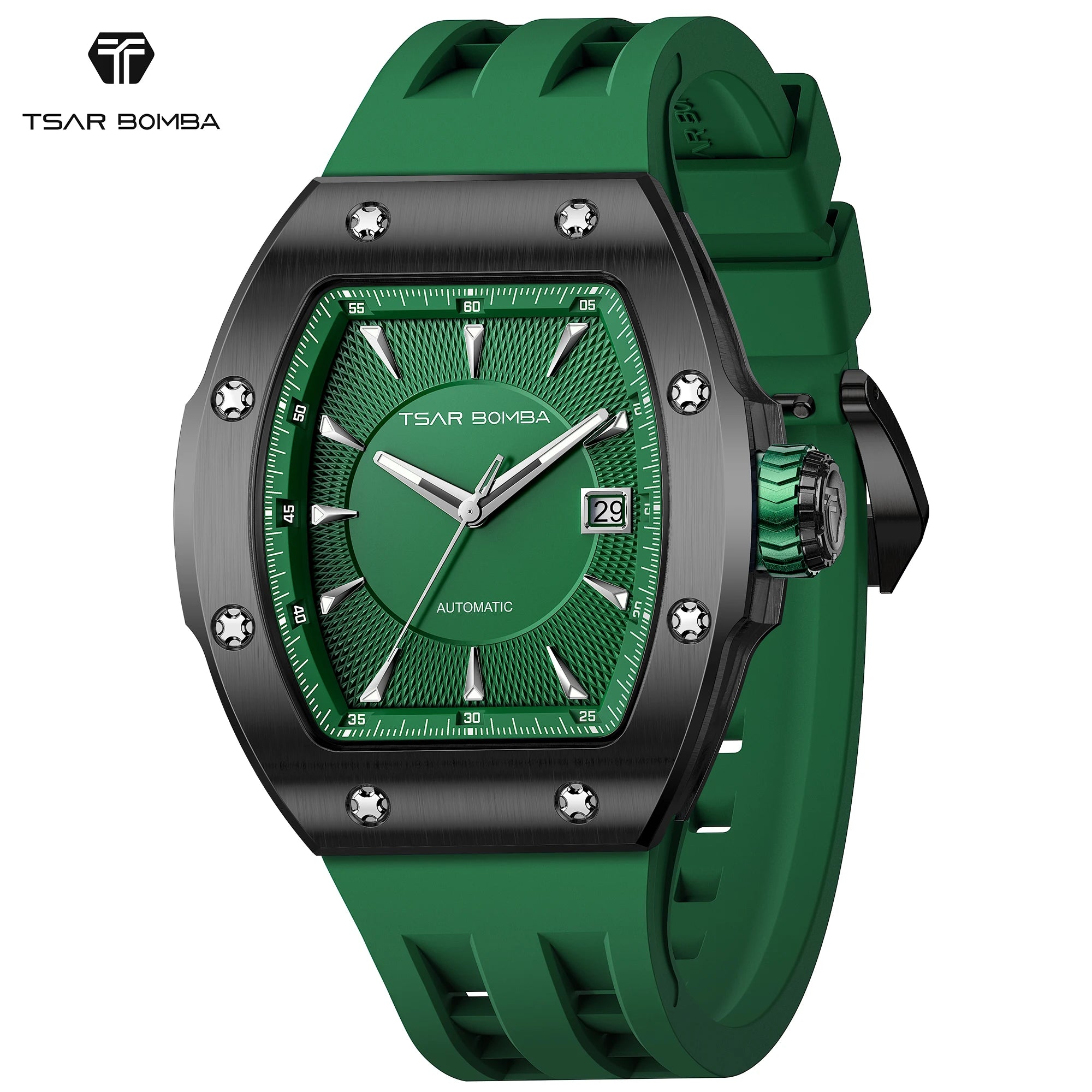 TSAR BOMBA Luxury Skeleton Automatic Watch for Men Miyota Mechanical Movement Sapphire Crystal 316L Stainless Steel Casual Gift