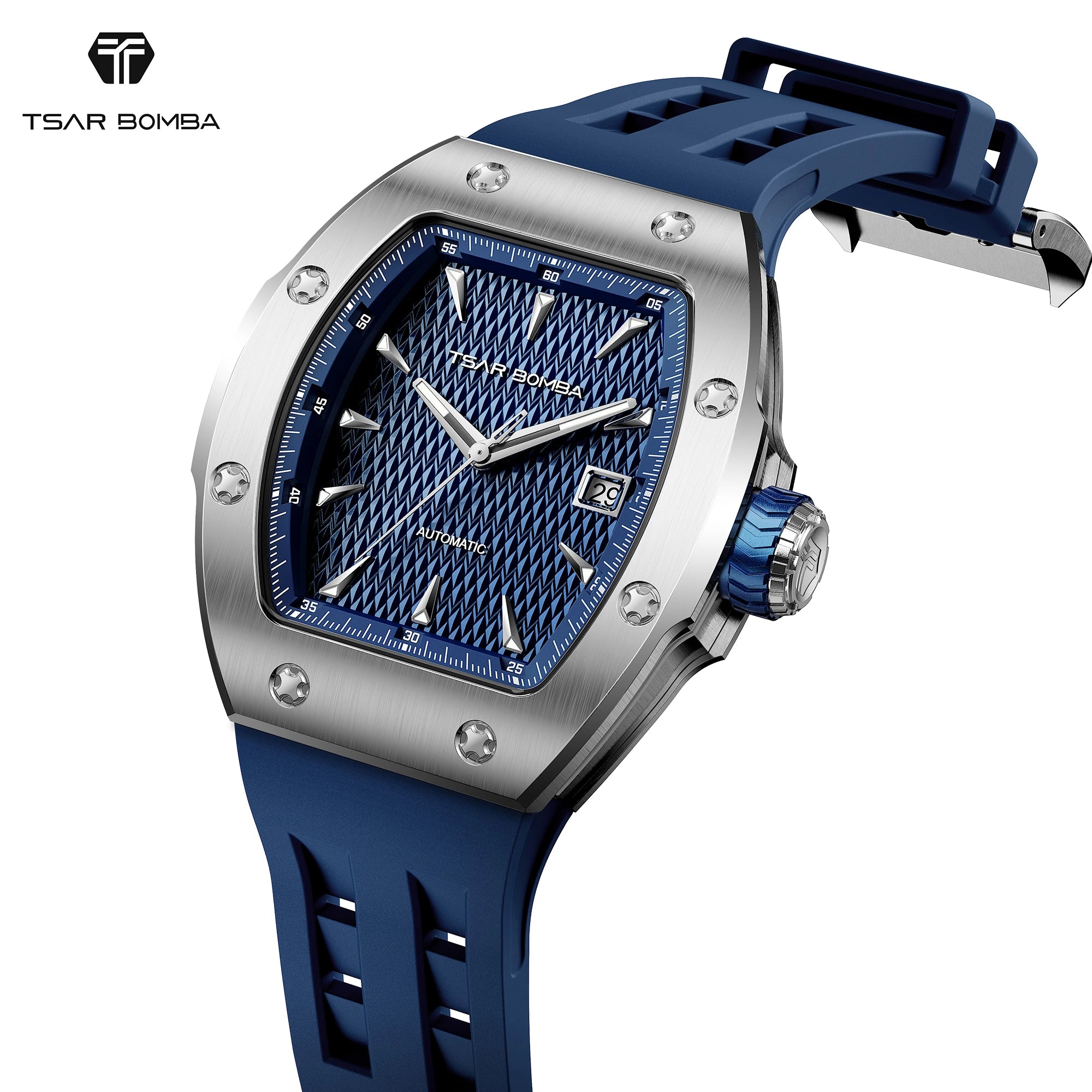 TSAR BOMBA Luxury Skeleton Automatic Watch for Men Miyota Mechanical Movement Sapphire Crystal 316L Stainless Steel Casual Gift