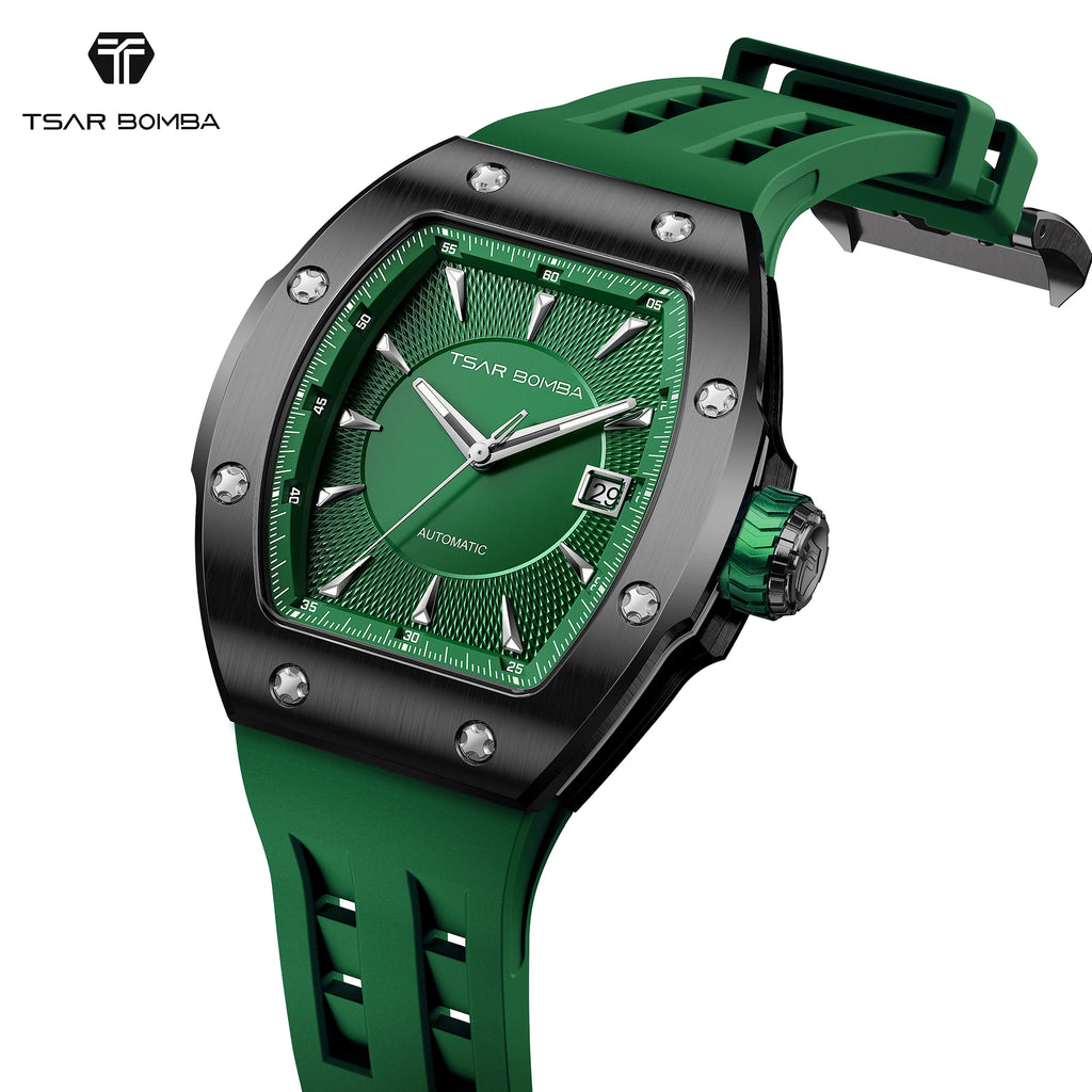 TSAR BOMBA Luxury Skeleton Automatic Watch for Men Miyota Mechanical Movement Sapphire Crystal 316L Stainless Steel Casual Gift