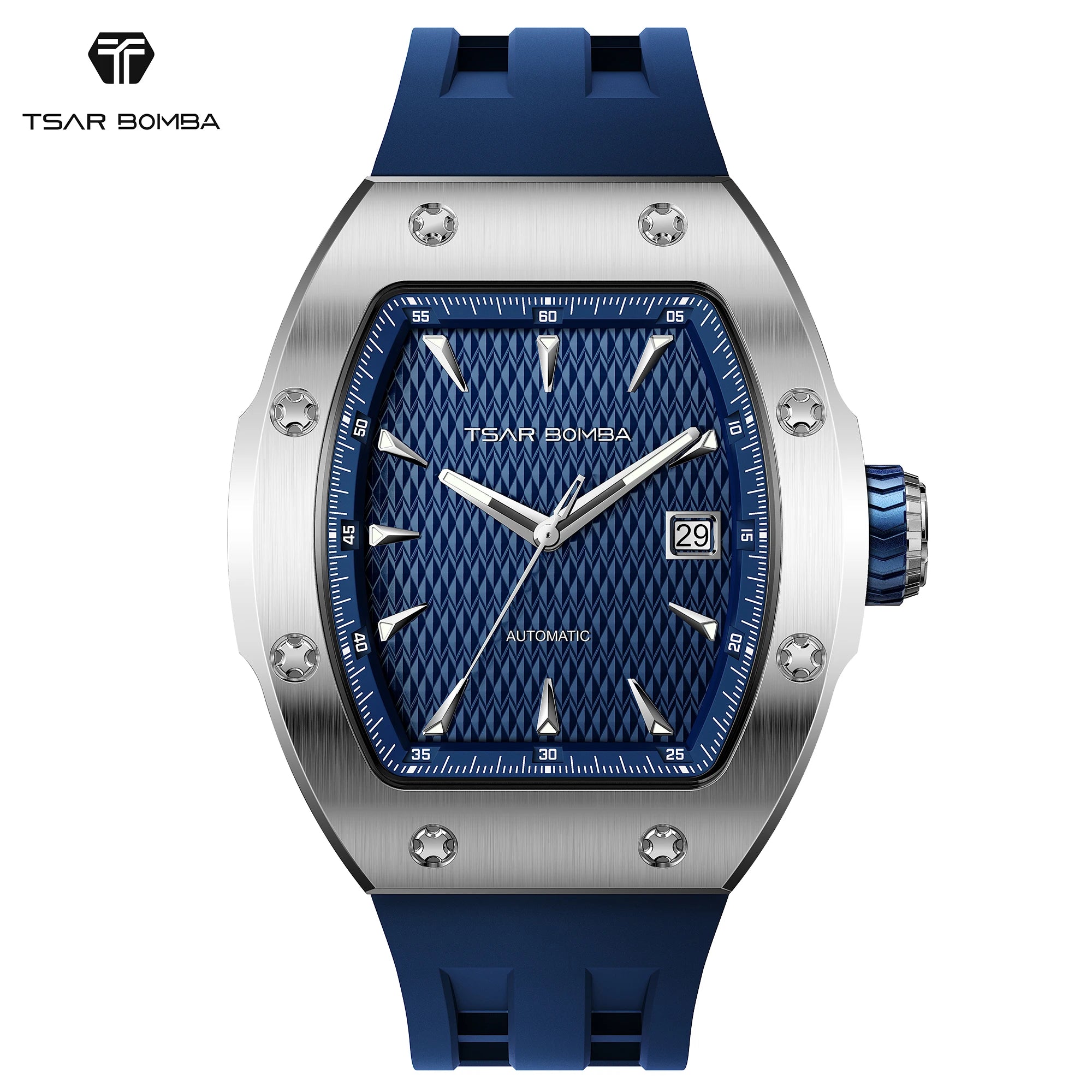 TSAR BOMBA Luxury Skeleton Automatic Watch for Men Miyota Mechanical Movement Sapphire Crystal 316L Stainless Steel Casual Gift