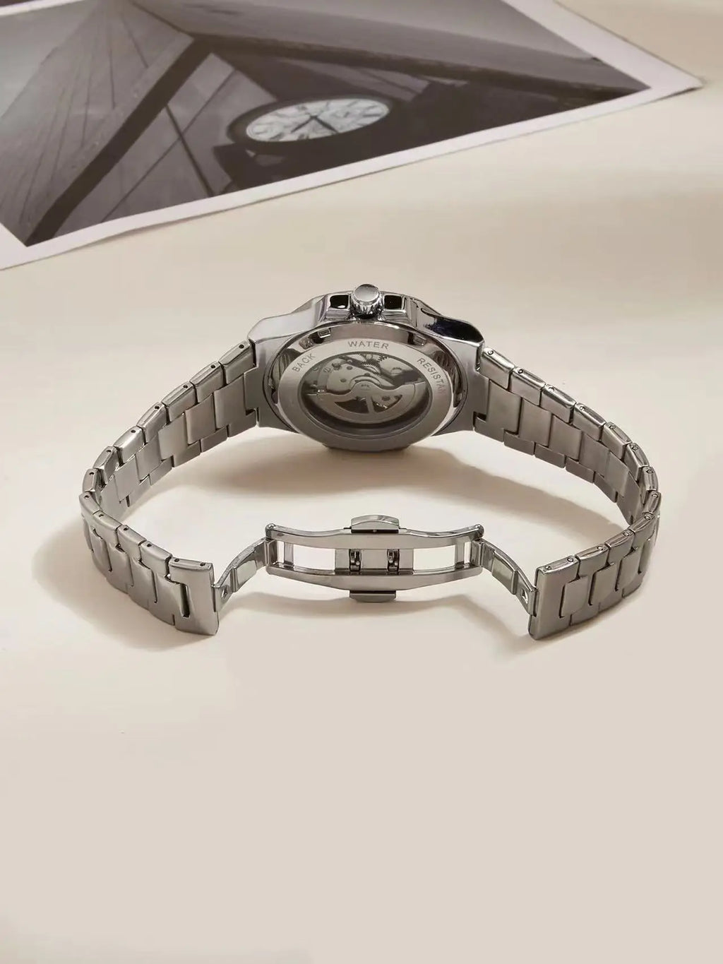 LONGLUX Men Automatic Watch Special Tough Guy Waterproof Skeleton Mechanical Watches Trend Alien Stainless Steel Gift Watch