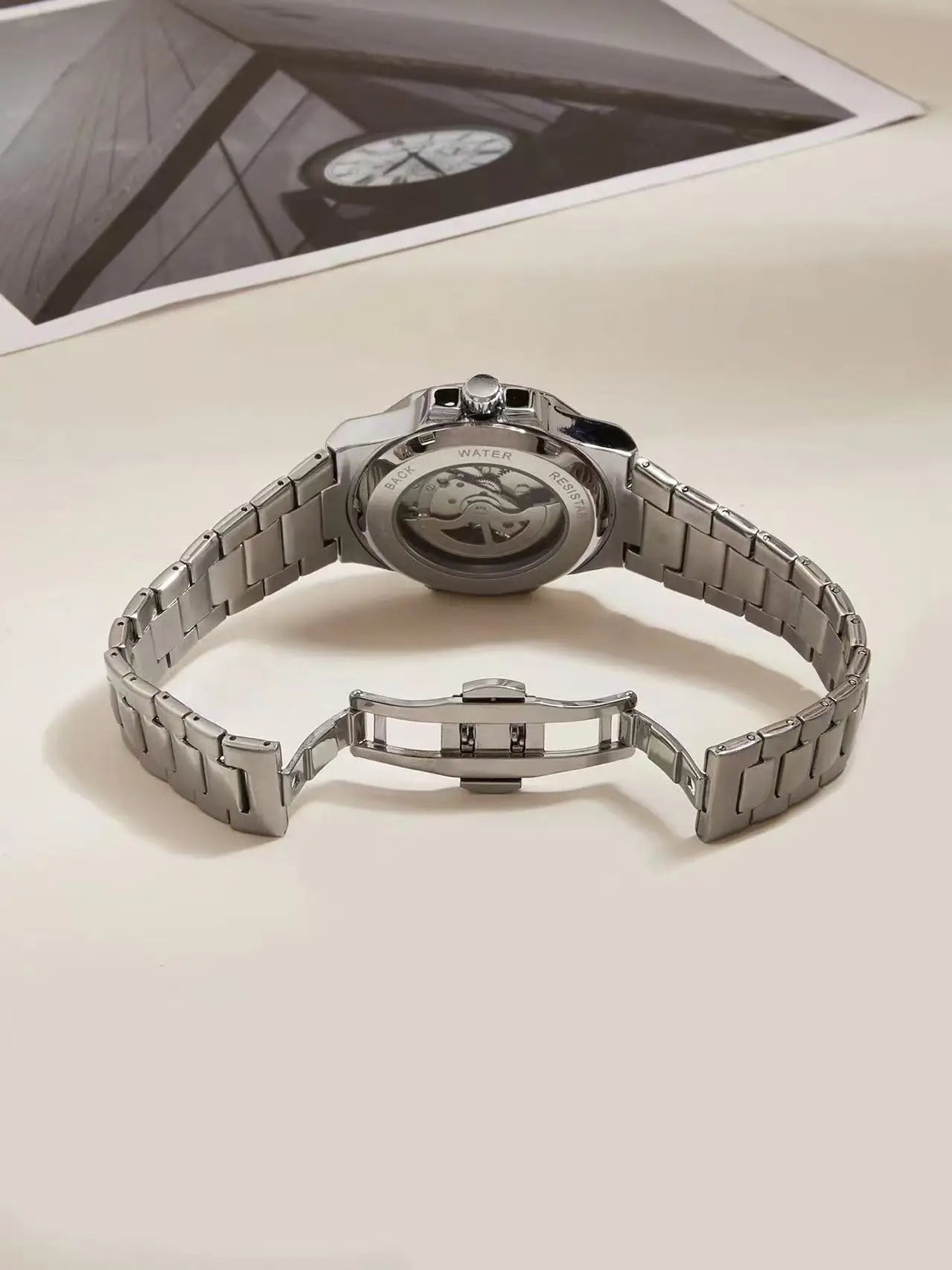 LONGLUX Men Automatic Watch Special Tough Guy Waterproof Skeleton Mechanical Watches Trend Alien Stainless Steel Gift Watch