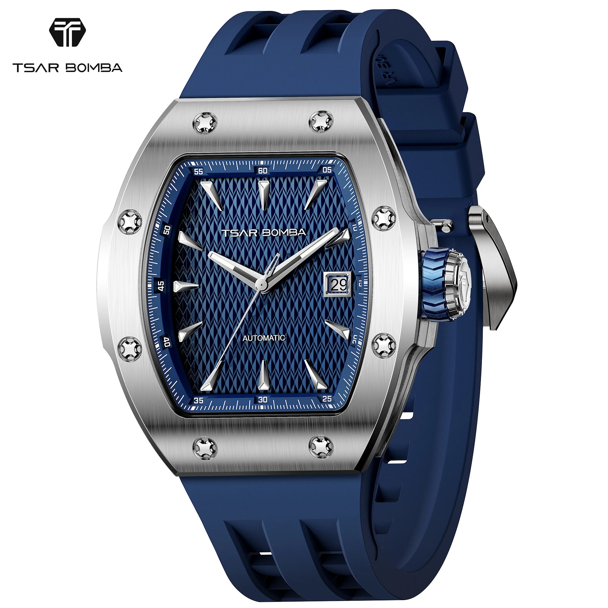TSAR BOMBA Luxury Skeleton Automatic Watch for Men Miyota Mechanical Movement Sapphire Crystal 316L Stainless Steel Casual Gift